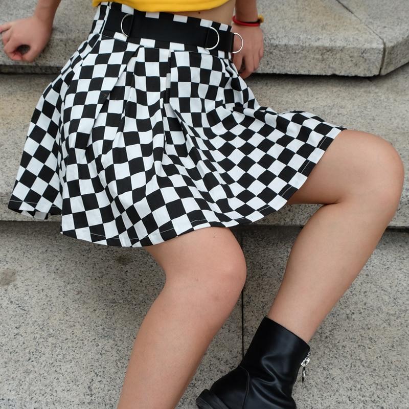 Pleated Harajuku Checker Skirt