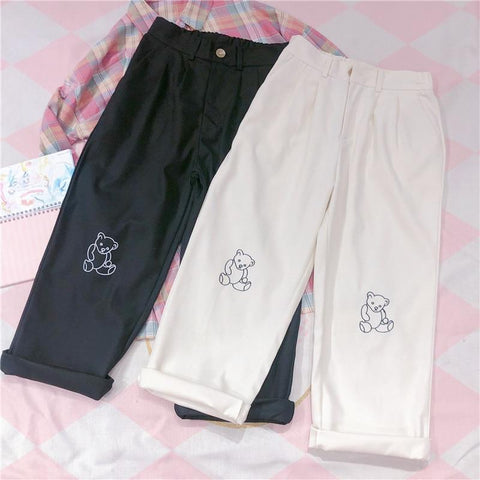 Kawaii Bear Cartoon Trousers - Tokyo Dreams