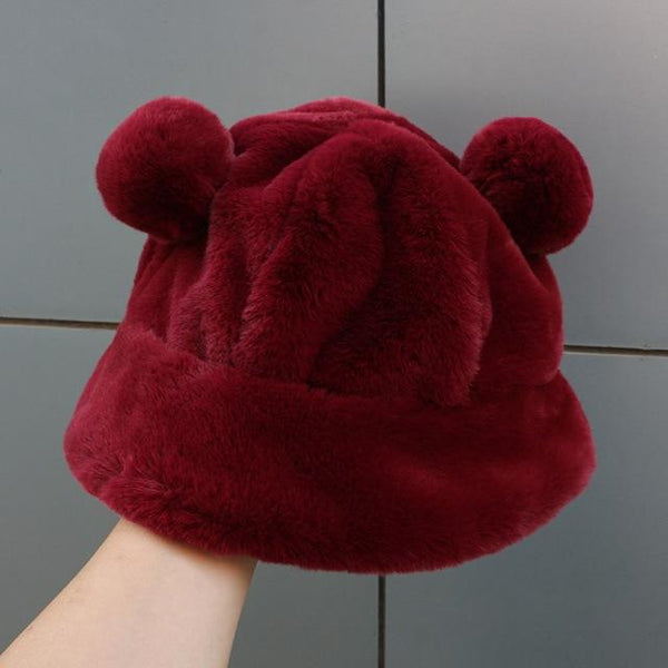 Kawaii Bear Ears Bucket Hat (6 colors) Hat Tokyo Dreams Red Wine 56-58cm 