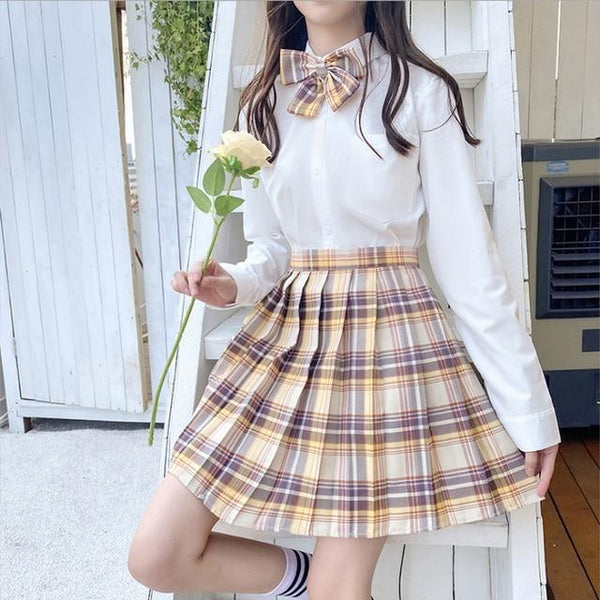 Korean High Waist Pleated Skirt (14 colors) Skirt Tokyo Dreams 14 S 