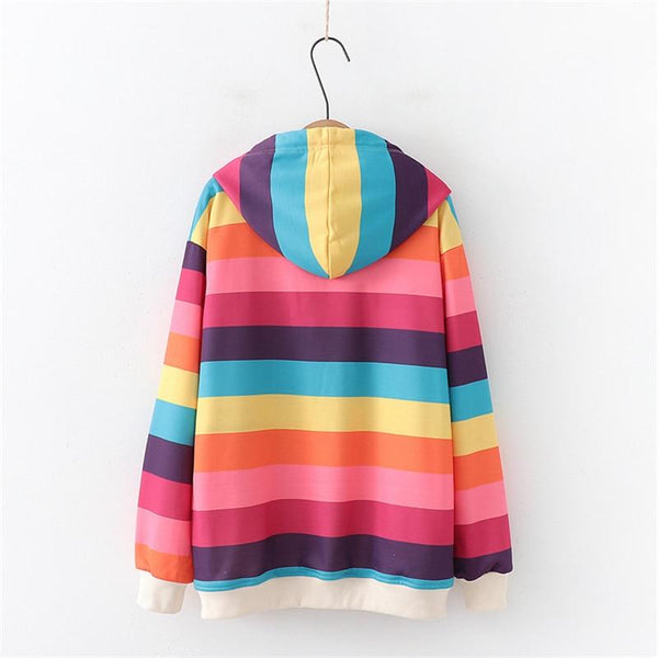 Candy Cane Rainbow Striped Hoodie - Tokyo Dreams