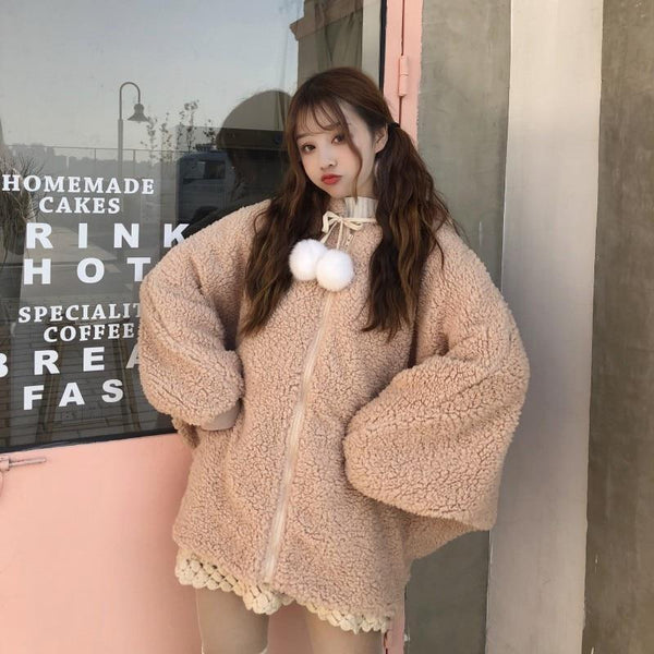 Big Bunny Pom Fur Hoodie - Tokyo Dreams