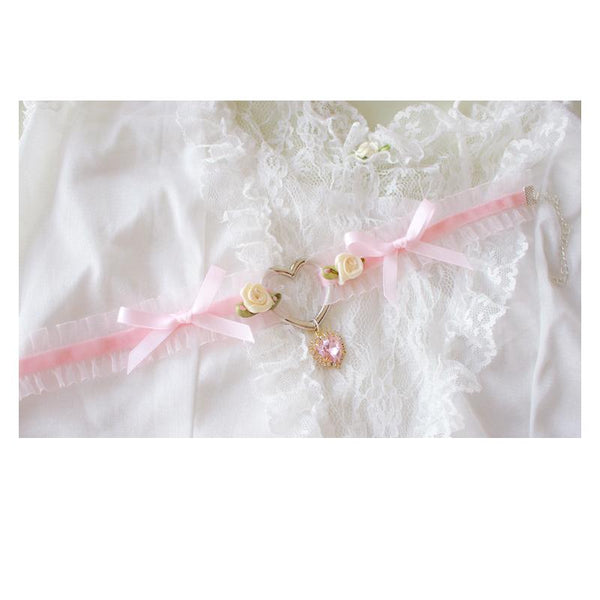 Retro Heart Kawaii Ribbon Choker Jewelry Tokyo Dreams 