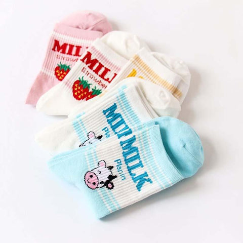 Strawberry Milk Kawaii Socks - Tokyo Dreams