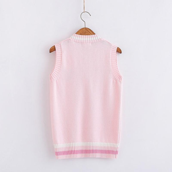 Little Bunny Pink Sweater Vest - Tokyo Dreams