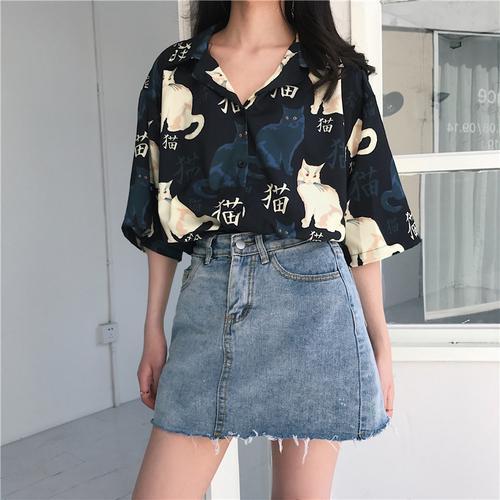 Chinese Kittens Casual Blouse - Tokyo Dreams