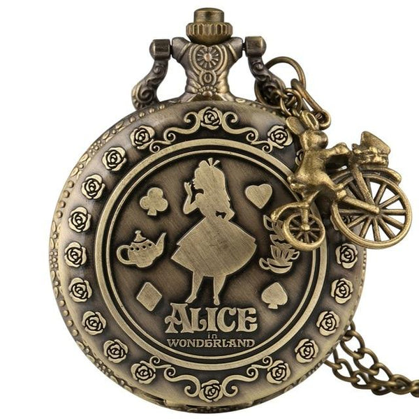 Retro Alice Pocket Watch Necklace Necklace Tokyo Dreams with Rabbit Accessor 