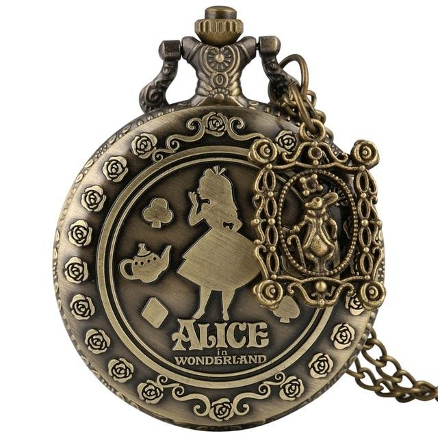 Retro Alice Pocket Watch Necklace Necklace Tokyo Dreams with Crutch Rabbit 