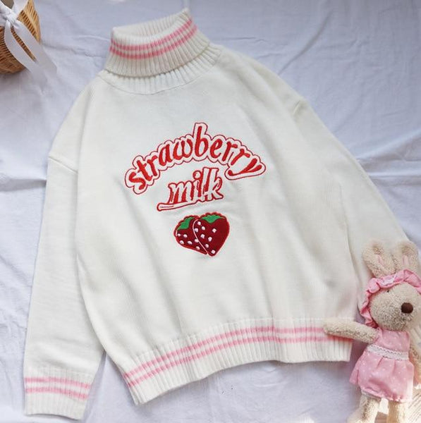 Strawberry Milk Winter Turtleneck - Tokyo Dreams