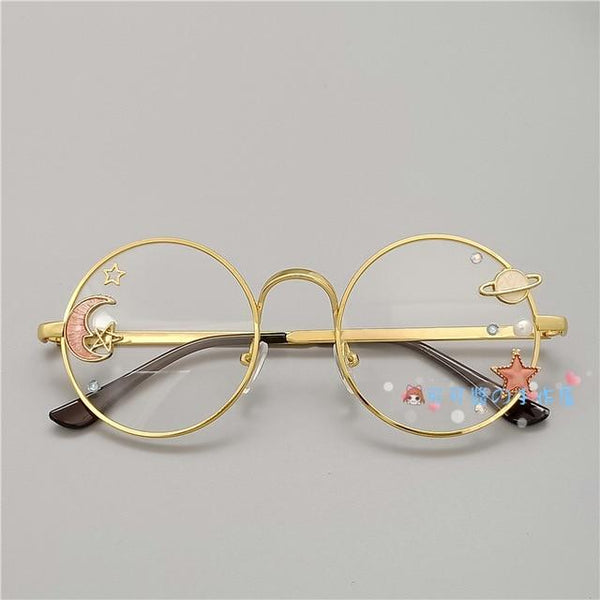 Kawaii Girl Japanese Style Glasses (20 styles) Glasses Tokyo Dreams Gold 