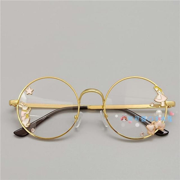Kawaii Girl Japanese Style Glasses (20 styles) Glasses Tokyo Dreams Gold 3 