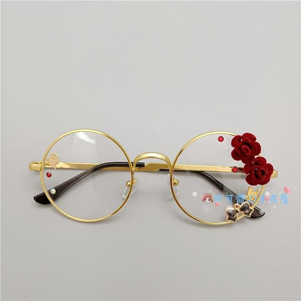 Kawaii Girl Japanese Style Glasses (20 styles) Glasses Tokyo Dreams Gold 2 