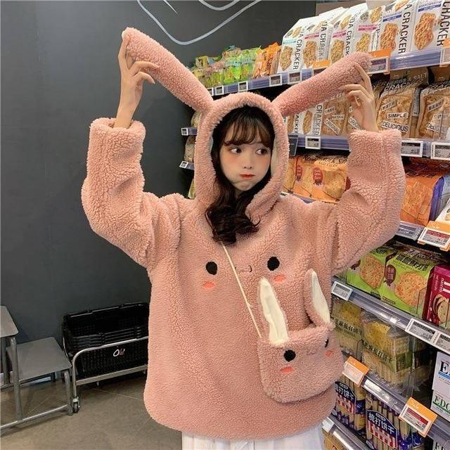 Fluffy Bunny Kawaii Ears Hoodie - Tokyo Dreams