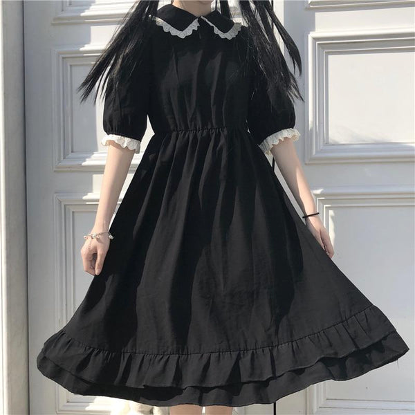 Classic Japanese Ruffled Dress Dress Tokyo Dreams 
