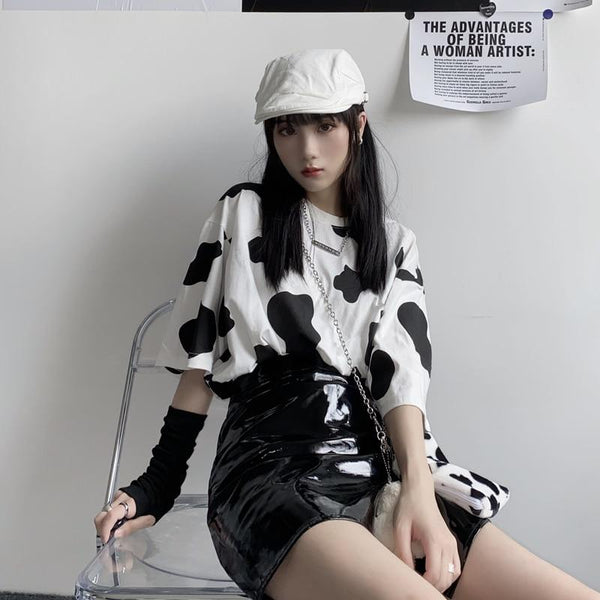 Cow Print Harajuku Tee T-Shirt Tokyo Dreams 