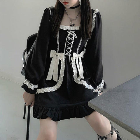 Patchwork Gothic Vintage Dress - Tokyo Dreams