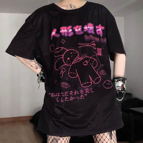Neon Bunny Harajuku Goth Tee T-Shirt Tokyo Dreams 