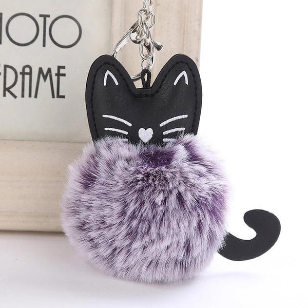 Fur Ball Kitty Cat Kawaii Keychain Keychain Tokyo Dreams Purple 