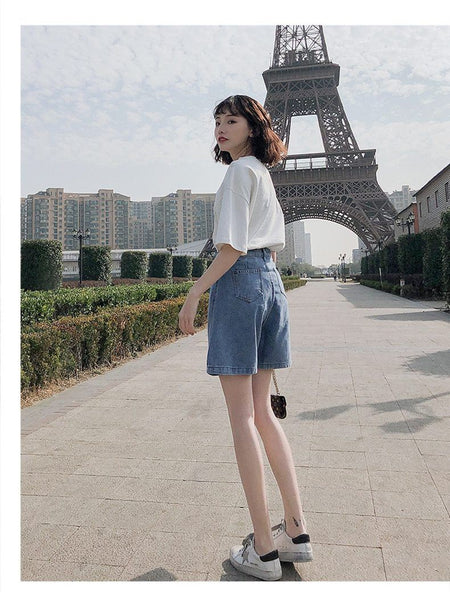 Classic Harajuku Jean Shorts (Blue, Grey) Shorts Tokyo Dreams 