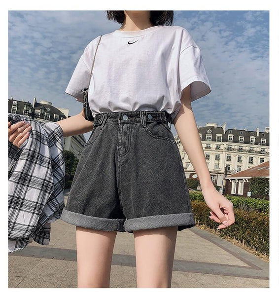 Classic Harajuku Jean Shorts (Blue, Grey) Shorts Tokyo Dreams 