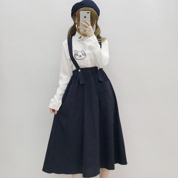 Preppy Girl Mori Suspender Dress Dress Tokyo Dreams 