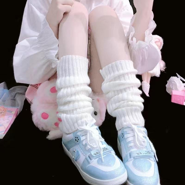 Kawaii Classic Slouch Socks (White, Black, Pink) - Tokyo Dreams