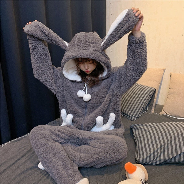 Fluffy Bunny Plush Pajamas Pajamas Tokyo Dreams 