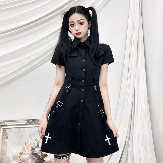Taboo Girl Harajuku Goth Dress Dress Tokyo Dreams Black without Tie S 