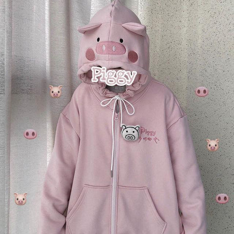 Little Piggy Kawaii Hoodie Hoodie Tokyo Dreams Pink M 