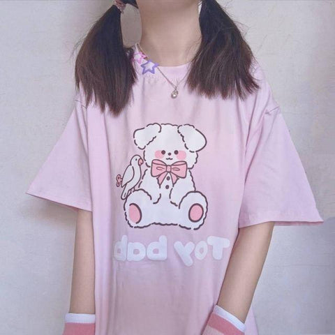 Cartoon Cutsie Kawaii Bear Tee T-Shirt Tokyo Dreams Pink XXL 