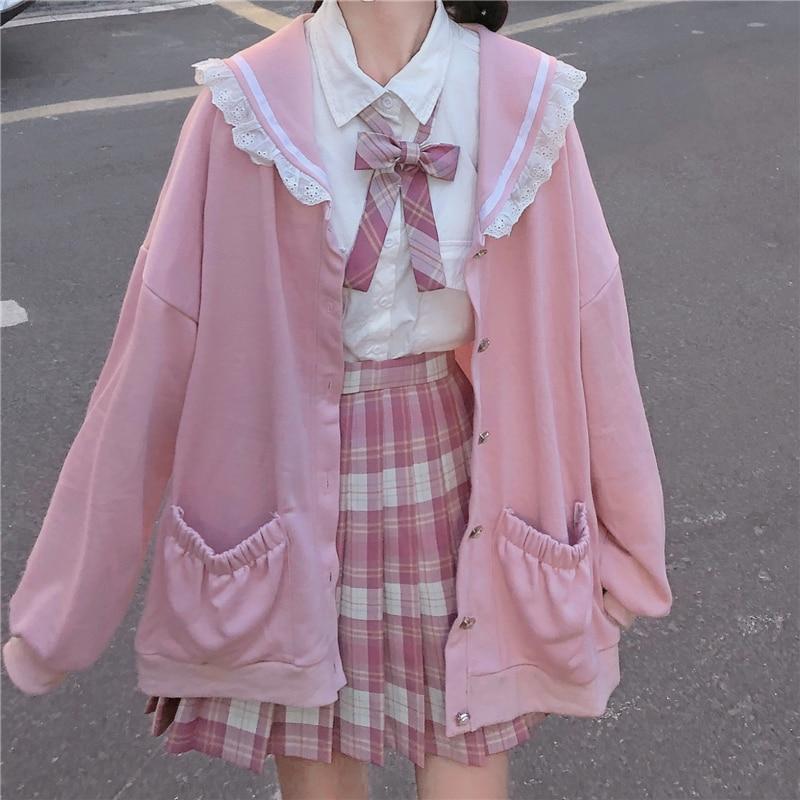 Sailor Collar Kawaii Lace Cardigan Cardigan Tokyo Dreams 