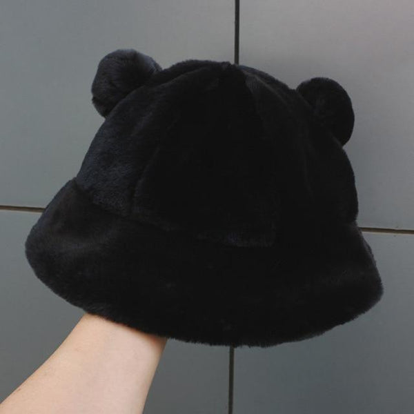 Kawaii Bear Ears Bucket Hat (6 colors) Hat Tokyo Dreams Black 56-58cm 