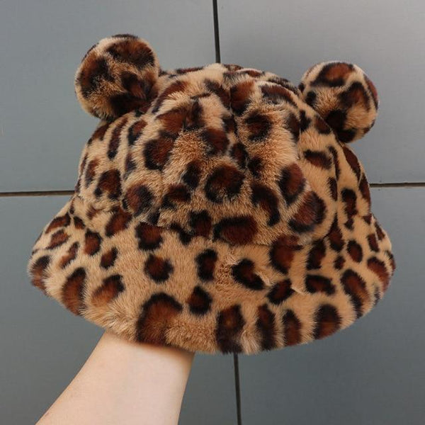 Kawaii Bear Ears Bucket Hat (6 colors) Hat Tokyo Dreams Leopard 56-58cm 
