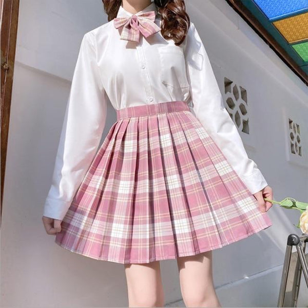 Korean High Waist Pleated Skirt (14 colors) Skirt Tokyo Dreams 12 L 