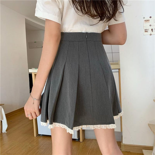 Kawaii Lace Pleated Skirt Skirt Tokyo Dreams 