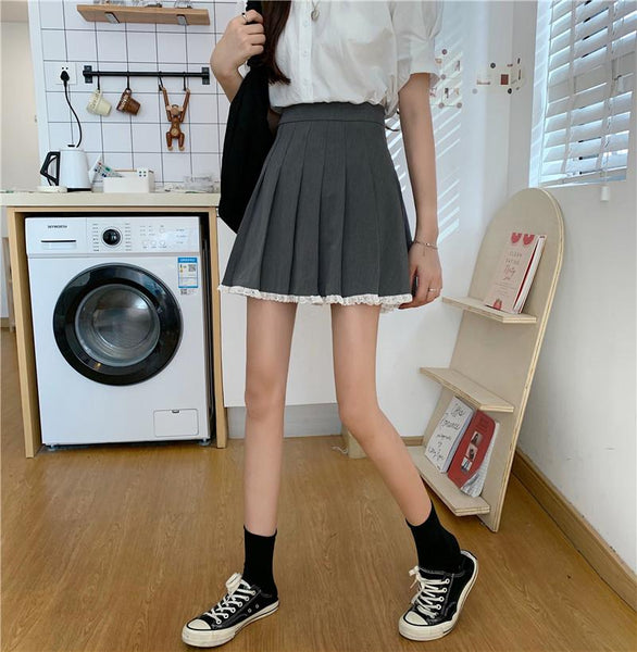Kawaii Lace Pleated Skirt Skirt Tokyo Dreams 