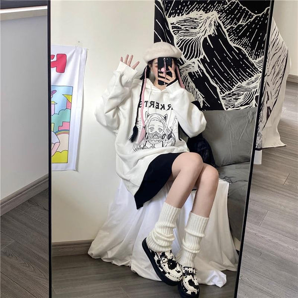 Masked Egirl Anime Hoodie (Black, White) Hoodie Tokyo Dreams 
