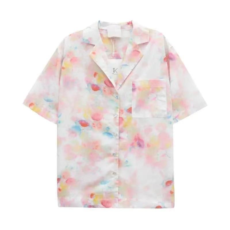 Kawaii Summer Print Floral Blouse Tops Tokyo Dreams M Pink 