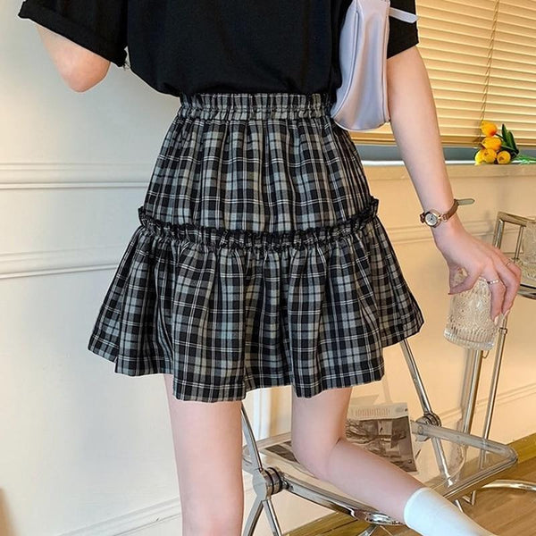 Japanese Plaid Little Bow Skirt Skirt Tokyo Dreams 