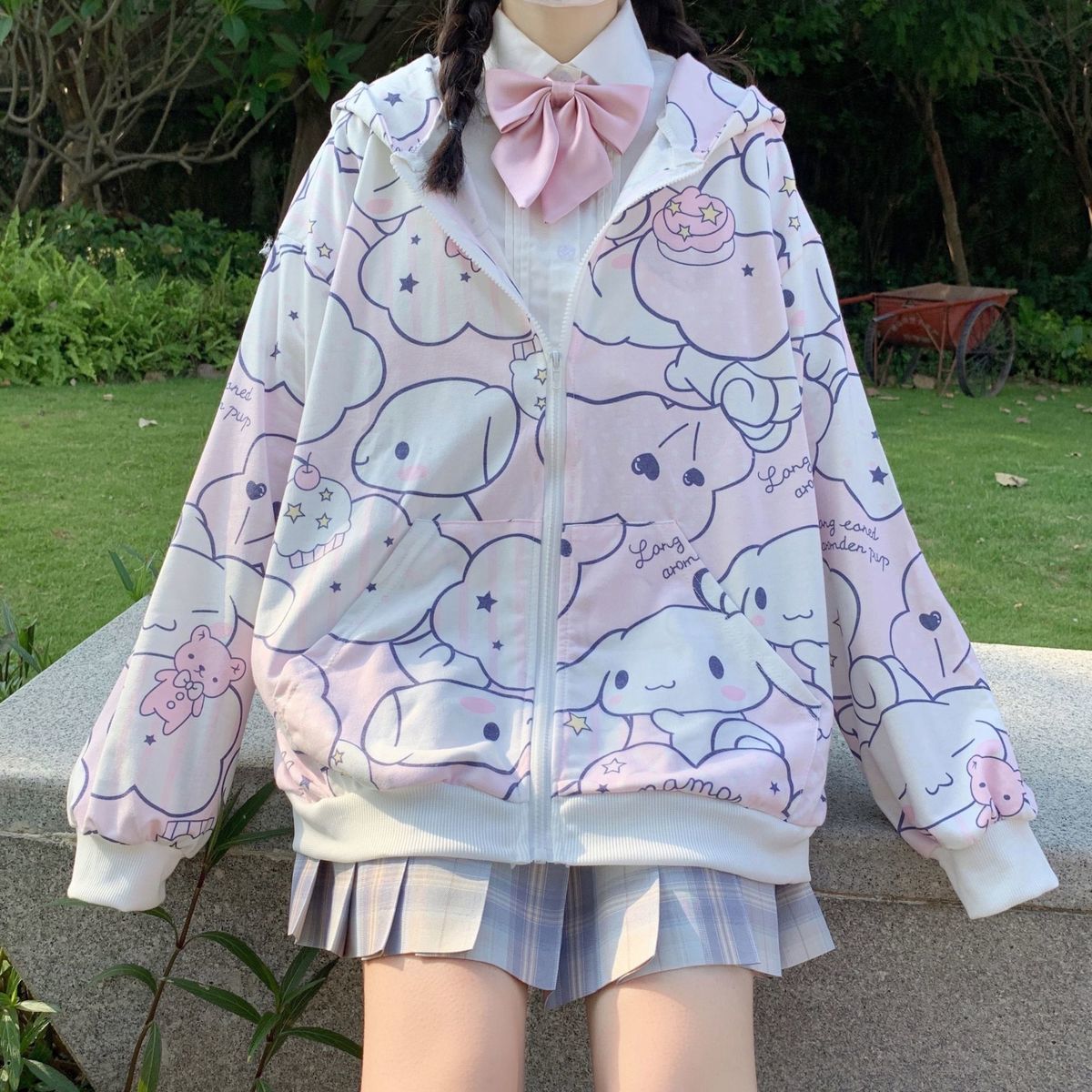 Anime Bunny Kawaii Jacket (Pink, Blue) Jacket Tokyo Dreams Pink M 