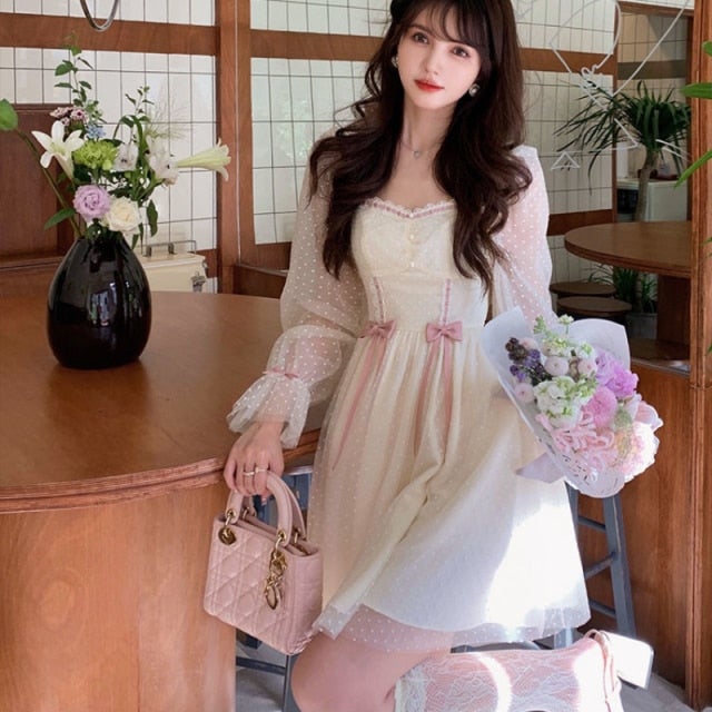 Kawaii Lace Long Sleeve Fairy Dress Dress Tokyo Dreams Dress L 