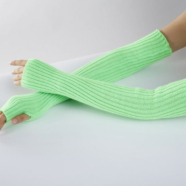Goth Girl Fingerless Gloves (11 colors!) Gloves Tokyo Dreams Neon green length-52cm 