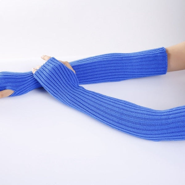 Goth Girl Fingerless Gloves (11 colors!) Gloves Tokyo Dreams Blue length-52cm 
