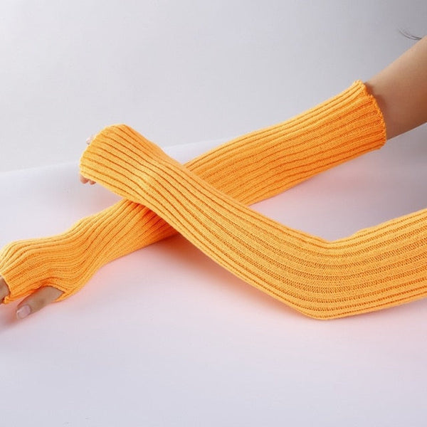 Goth Girl Fingerless Gloves (11 colors!) Gloves Tokyo Dreams Orange length-52cm 