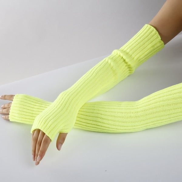 Goth Girl Fingerless Gloves (11 colors!) Gloves Tokyo Dreams Fluorescent Yellow length-52cm 