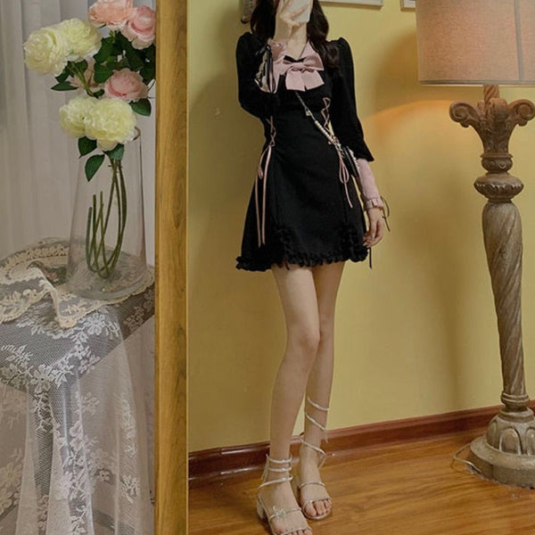 Vintage Style Kawaii Bow Dress Dress Tokyo Dreams 