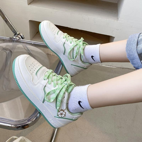 Little Daisy Kawaii Sneakers (Green, Purple) Sneakers Tokyo Dreams 