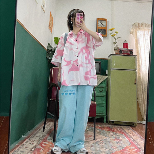 Kawaii Hearts Harajuku Sweatpants (Blue, Pink, Black) Pants Tokyo Dreams 