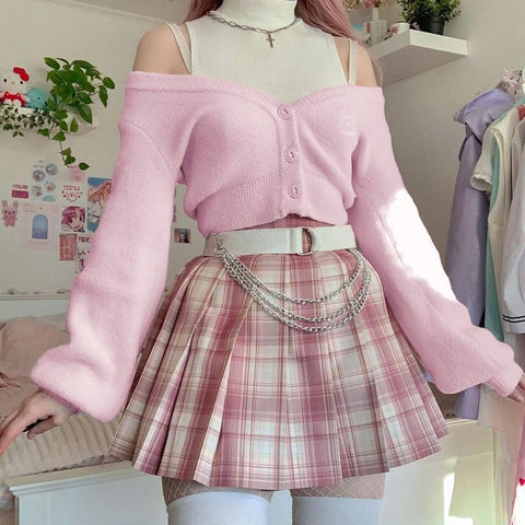 Kawaii Pink Knitted Cardigan Cardigan Tokyo Dreams 