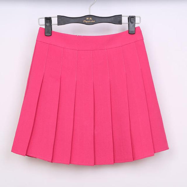 High Waist Pleated Schoolgirl Skirt - Tokyo Dreams